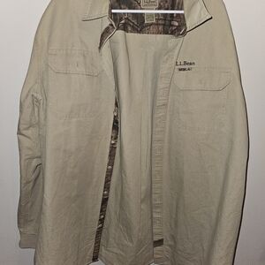 L.L. Bean Men's Tan Jacket With Camo Accents